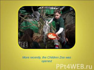 More recently, the Children Zoo was opened