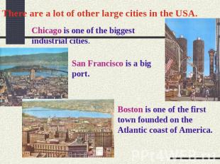 There are a lot of other large cities in the USA. Chicago is one of the biggest
