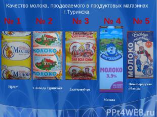Качество молока, продаваемого в продуктовых магазинах г.Туринска.