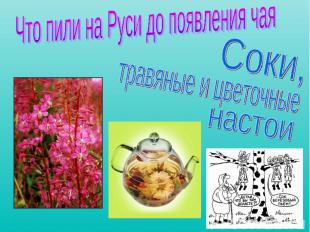 Что пили на Руси до появления чаяСоки,травяные и цветочныенастои