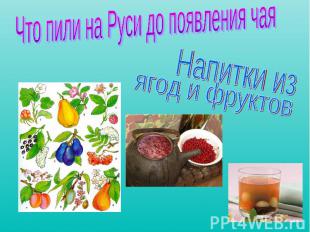 Что пили на Руси до появления чаяНапитки изягод и фруктов