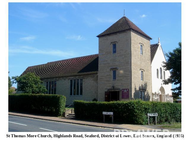 St Thomas More Church, Highlands Road, Seaford, District of Lewes, East Sussex, England (1935)
