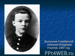 Выпускник Симбирской гимназии Владимир Ульянов. 1887 год.