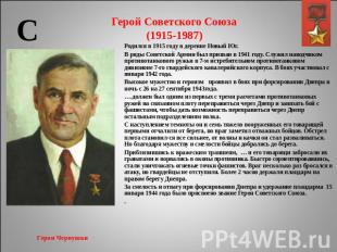Герой Советского Союза(1915-1987) Родился в 1915 году в деревне Новый Юг.В ряды