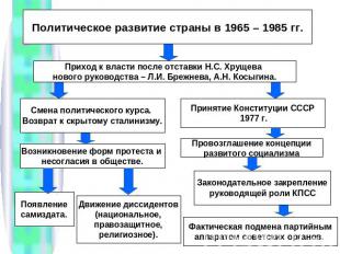 Политическое развитие страны в 1965 – 1985 гг.Приход к власти после отставки Н.С