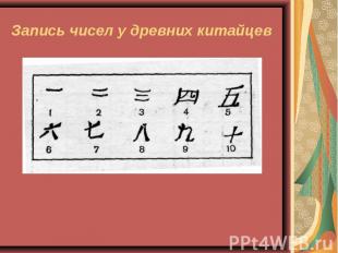Запись чисел у древних китайцев