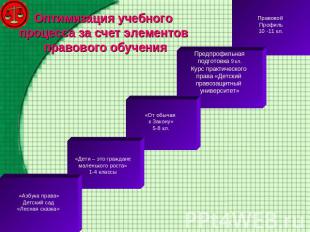 Оптимизация учебного процесса за счет элементов правового обучения