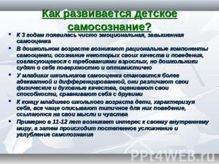 Как развивается детское самосознание? К 3 годам появилась чисто эмоциональная, з