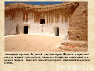«Квартиры» коренных обитателей тунисского города Матматы, которых и по сей день