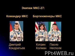 Экипаж МКС-27: