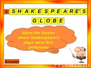 Name the theatre where Shakespeare’s plays were first performed