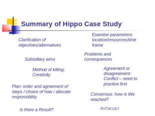 Summary of Hippo Case Study