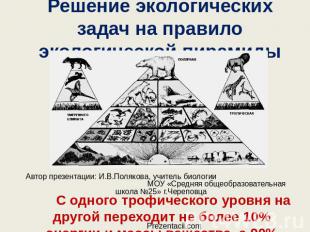 Решение экологических задач на правило экологической пирамиды Автор презентации: