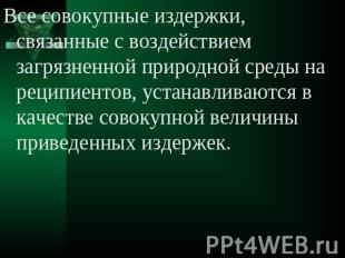 Все совокупные издержки, связанные с воздействием загрязненной природной среды н