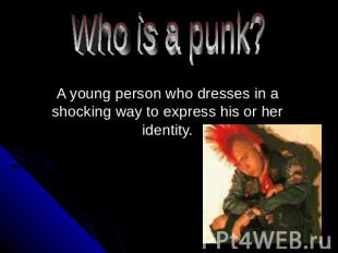 A young person who dresses in a shocking way to express his or her identity.