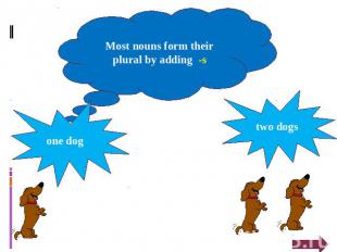 Most nouns form their plural by adding -s one dog two dogs