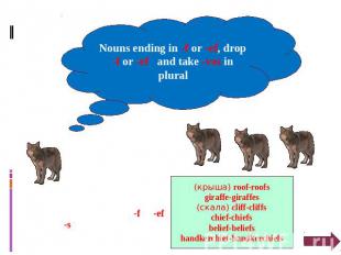 Nouns ending in -f or -ef, drop -f or -ef and take -ves in plural BUT some nouns