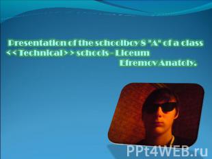 Presentation of the schoolboy 8 "A" of a class < < Technical > > schools - Liceu