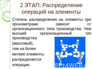 2 ЭТАП: Распределение операций на элементы Степень распределения на элементы при