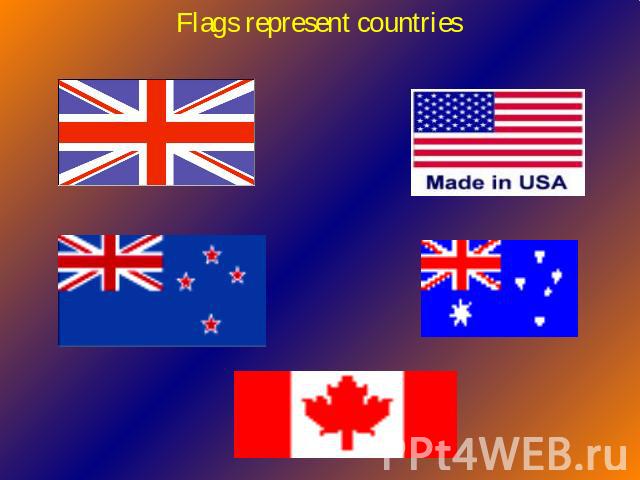 Flags represent countries