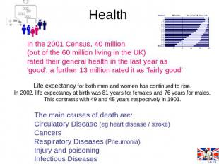 Health In the 2001 Census, 40 million (out of the 60 million living in the UK) r