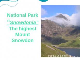 National Park “Snowdonia”The highest Mount Snowdon