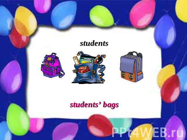 students students’ bags