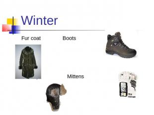 WinterFur coat BootsFur cap Mittens