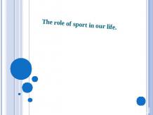 The role of sport in our life