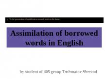 Assimilation of borrowed words in English