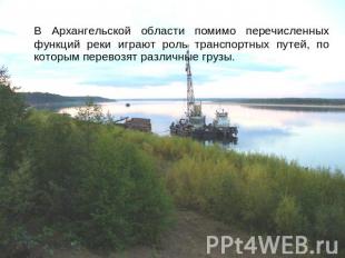 В Архангельской области помимо перечисленных функций реки играют роль транспортн