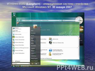 Windows Vista (Longhorn) – операционная система семейства Microsoft Windows NT.
