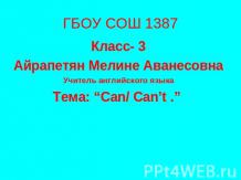 Can/ Can’t