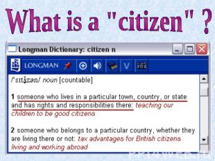What is a "citizen" ?