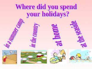Where did you spend your holidays? in a summer camp in the country at home at th