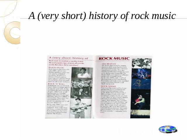 A (very short) history of rock music