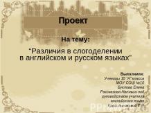Различия в слогоделении в английском и русском языках