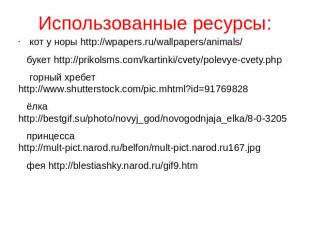 Использованные ресурсы:кот у норы http://wpapers.ru/wallpapers/animals/ букет ht