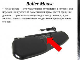 Roller Mouse Roller Mouse — это указательное устройство, в котором для перемещен
