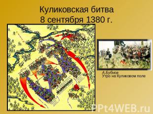 Куликовская битва 8 сентября 1380 г. А.Бубнов Утро на Куликовом поле