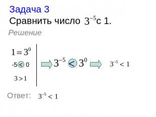 Задача 3Сравнить число с 1. Решение