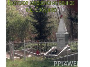Братское захоронение воинов в д. Сабурово