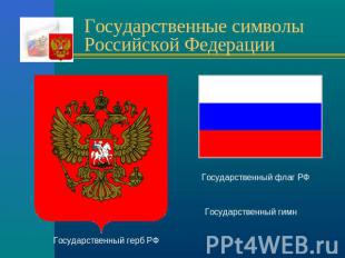 Государственные символы Российской Федерации Государственный флаг РФГосударствен