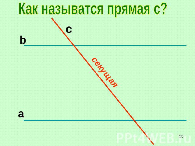 Как называтся прямая с?секущая