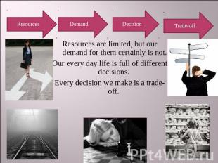 Resources Demand Decision Trade-off Resources are limited, but our demand for th