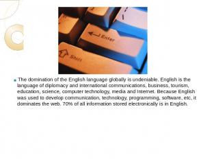 The domination of the English language globally is undeniable. English is the la