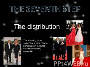 THE SEVENTH STEP The distribution The shooting must somehow recoup. Try to parti