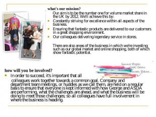 what's our mission? Our aim is to be the number one for volume market share in t