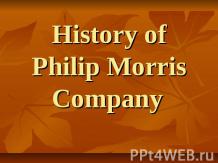 History of Philip Morris Company