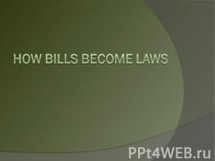 How bills become laws